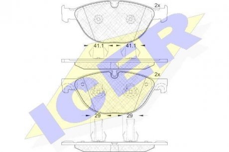 Комплект гальмівних колодок (дискових) ICER 181980 (фото 1)
