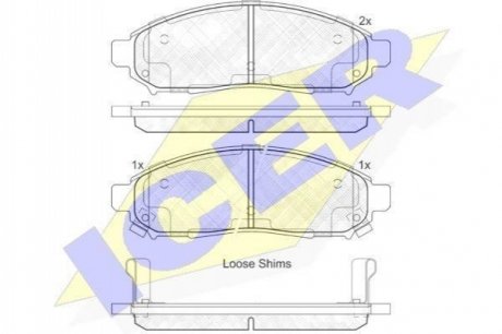 Комплект гальмівних колодок (дискових) ICER 182003-200 (фото 1)