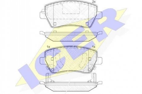 Комплект гальмівних колодок (дискових) ICER 182019 (фото 1)