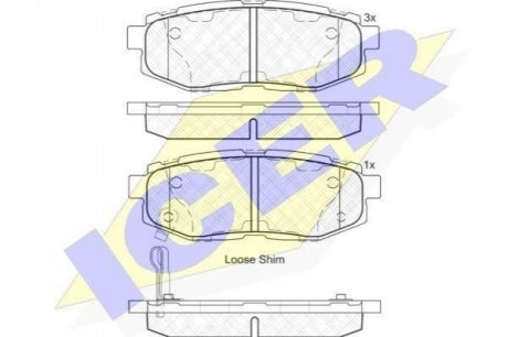 Комплект гальмівних колодок (дискових) ICER 182088 (фото 1)