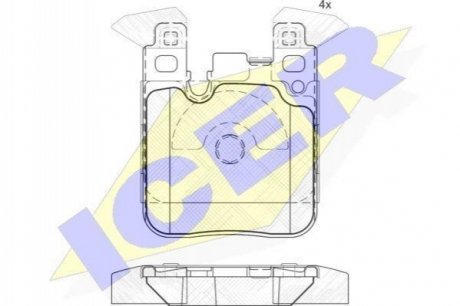 Комплект гальмівних колодок (дискових) ICER 182092 (фото 1)