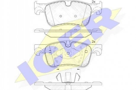 Комплект гальмівних колодок (дискових) ICER 182158 (фото 1)