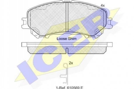 Колодки тормозные (передние) Nissan Rogue 07-13/Qashqai II 13-/X-Trail 19-/Renault Kadjar 15- ICER 182181 (фото 1)