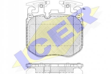Комплект гальмівних колодок (дискових) ICER 182265 (фото 1)