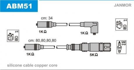 Дроти запалення, набір Janmor ABM51 (фото 1)