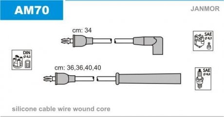 Дроти запалення, набір Janmor AM70 (фото 1)