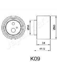 Устройство для натяжения ремня, ремінь ГРМ JAPANPARTS BE-K09 (фото 1)