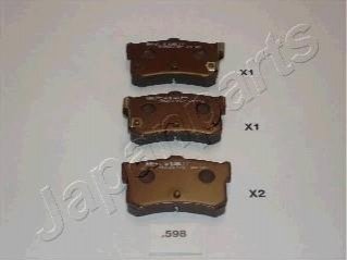 HYUNDAI гальмівні колодки задние Sonata 91- JAPANPARTS PP-598AF (фото 1)