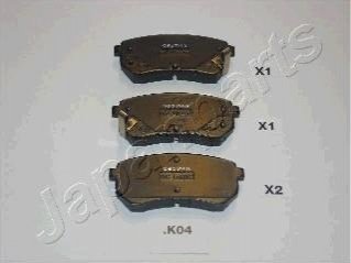 HYUNDAI гальмівні колодки задн.i10 08-,Kia Picanto 04- JAPANPARTS PP-K04AF (фото 1)