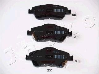 Гальмівні колодки, дискове гальмо (набір) JAPKO 50250 (фото 1)