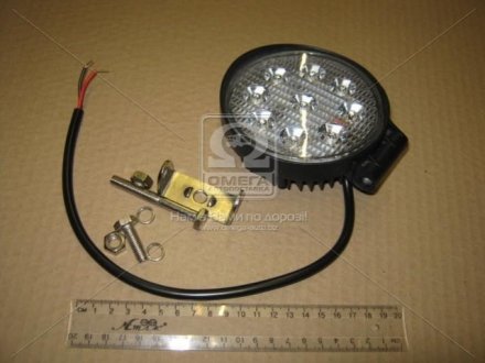 Фара LED кругла 27W, 9 ламп, 110*128мм, 1800Lm вузький промінь 12/24V 6000K (ТМ) JUBANA 453701074 (фото 1)