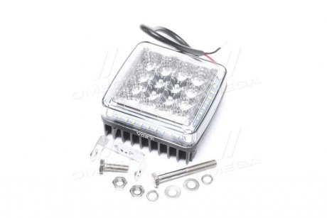 Фара LED прямокутна 27W, 16+36 ламп, 107*109мм, комбін. промінь 12/24V 6000K, 3600Lm JUBANA 453701084 (фото 1)