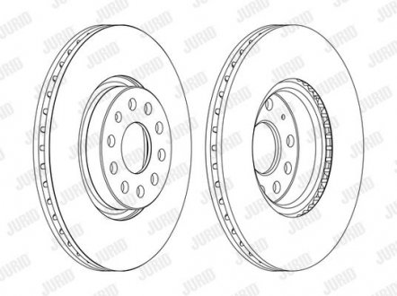 VW Диск гальмівний перед. Audi A3 03-Golf V, Passat 05-Skoda Jurid 562387JC-1 (фото 1)