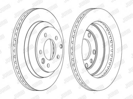 VW Диск тормозной задн. (330*28) Audi Q7,Touareg,Porsche Cayenne 02- Jurid 562393JC-1 (фото 1)