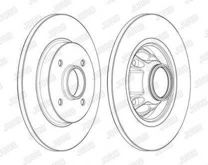 Диск гальмівнийtyі PSA z іoїyskiem i pierњcieniem ABS Jurid 562611J1 (фото 1)