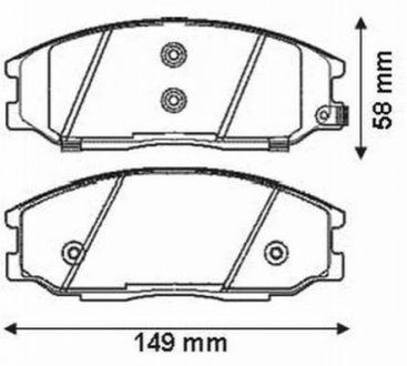 HYUNDAI гальмівні колодки передние H-1,Santa Fe 01-,SsangYong Actyon,Kyron,Rexton 02- Jurid 572453J (фото 1)