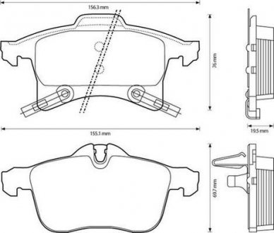 OPEL гальмівні колодки передн.Astra F/G/ H,Combo,Corsa E,Meriva 1.4/2.0 04- Jurid 573153J (фото 1)