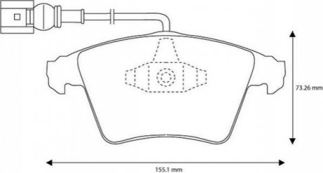 Тормозные колодки передние VW T5 / T6 2003 - 2020 (с датчиками) Jurid 573159J (фото 1)