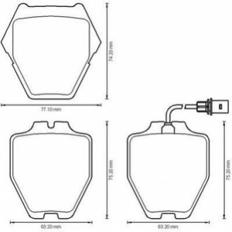 Гальмівні колодки перед. (з пр. датчик.) AUDI A6/S6 97-05 VW Passat 00-05, Phaeton 02- Jurid 573208J (фото 1)