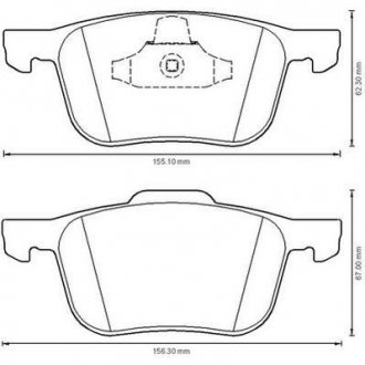 FORD гальмівні колодки передн.C-Max,Focus II,III,Kuga I,II Mazda 3,5,Volvo 03- Jurid 573209J (фото 1)