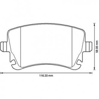 Тормозные колодки задние VW T5 1.9 - 2.0 - 2.5 TDI 2003- (с датчиками) Jurid 573220J (фото 1)