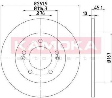 Гальмівний диск KAMOKA 1031092 (фото 1)