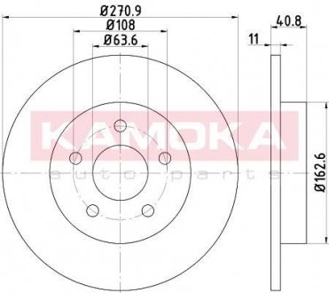 Диск гальмівний TY£ FORD FOCUS III 11- KAMOKA 103183 (фото 1)