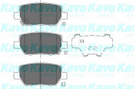 Гальмівні колодки, дискове гальмо (набір) KAVO KBP2040 (фото 1)