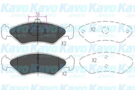 Гальмівні колодки, дискове гальмо (набір) KAVO KBP4533 (фото 1)