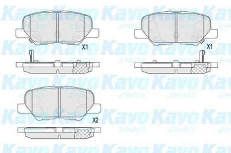 Комплект гальмівних колодок PARTS KAVO KBP-5551 (фото 1)