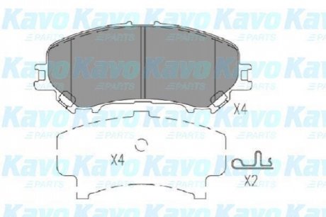 Комплект гальмівних колодок PARTS KAVO KBP-6614 (фото 1)