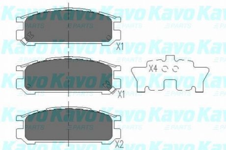 Комплект гальмівних колодок PARTS KAVO KBP-8016 (фото 1)