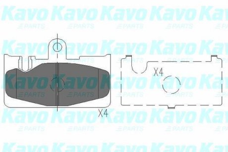 Гальмівні колодки, дискове гальмо (набір) KAVO KBP9073 (фото 1)