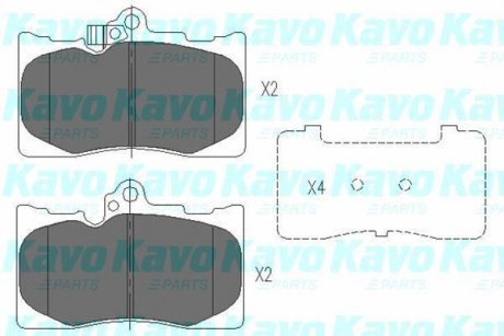 Гальмівні колодки, дискове гальмо (набір) KAVO KBP9085 (фото 1)