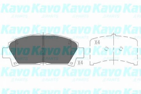 Гальмівні колодки, дискове гальмо (набір) KAVO KBP-9110 (фото 1)