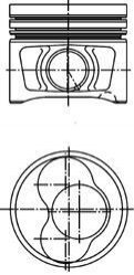 Поршень з кільцями VW 81.51 BPW/BMM/BMP/BSS/BWW/CBHA (CYL 1-2) (вир-во) KOLBENSCHMIDT 40 408 620 (фото 1)