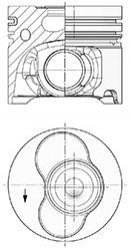 Поршень, VW T-5, 2.5 TDI, (81.01 mm.), (3-4-5 цил.), STD KOLBENSCHMIDT 41092600 (фото 1)