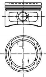 Поршень 0.50 VW Caddy 1.4 i 00-> (77.01 mm) KOLBENSCHMIDT 99562620 (фото 1)