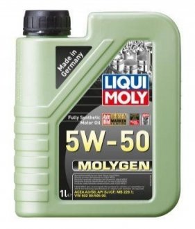 LM 1л MOLYGEN олива двигатель. синтетична 5W-50 ACEA A3/B3, API SJ, MB 229.1, VW 502 00, VW 505 00 LIQUI MOLY 2542 (фото 1)