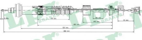 Трос сцепление LPR C0028C (фото 1)