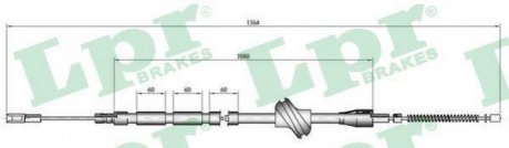 Трос ручного гальма LPR C0042B (фото 1)