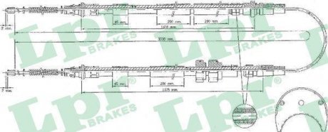 Трос ручного гальма LPR C0234B (фото 1)