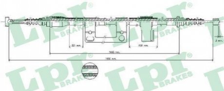 Трос ручного гальма LPR C0396B (фото 1)