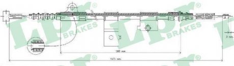 Трос ручного гальма LPR C0513B (фото 1)