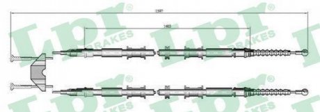Трос ручного гальма LPR C0549B (фото 1)