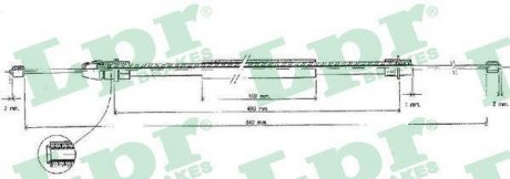 Трос ручного гальма LPR C0630B (фото 1)