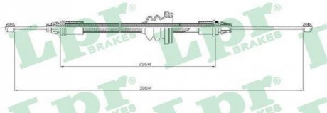 Трос ручного гальма LPR C0746B (фото 1)