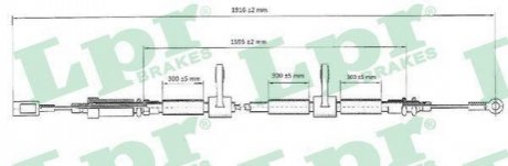 Трос ручного гальма LPR C0985B (фото 1)