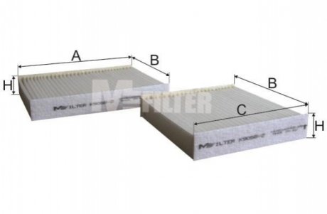 Фильтр салона Citroen C3 10-/Peugeot 207 06-/208 12- M-FILTER K 9058-2 (фото 1)