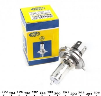 Автолампа H4 12V 60/55W P43t +50% Light MAGNETI MARELLI 002585100000 (фото 1)